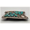 Image 3 : Vintage Turquoise and Sterling Silver Belt Buckle- Signed