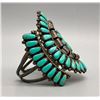Image 2 : Vintage Turquoise and Sterling Silver Cluster Bracelet