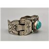 Image 2 : Turquoise and Sterling Silver Retro Style Bracelet by Shawn Endito