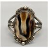 Image 1 : Sterling Silver and Agate Bracelet by Dean Sandoval JR