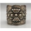 Image 1 : Large Sterling Silver Bracelet with Repousse Work