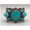 Image 1 : Breathtaking Turquoise and Sterling Silver Bracelet by Dean Sandoval Jr.