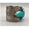 Image 2 : Breathtaking Turquoise and Sterling Silver Bracelet by Dean Sandoval Jr.