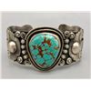 Image 1 : Retro Style Turquoise and Sterling Silver Bracelet