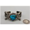 Image 7 : Turquoise and Sterling Silver Bracelet -Retro Style
