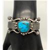 Image 8 : Turquoise and Sterling Silver Bracelet -Retro Style