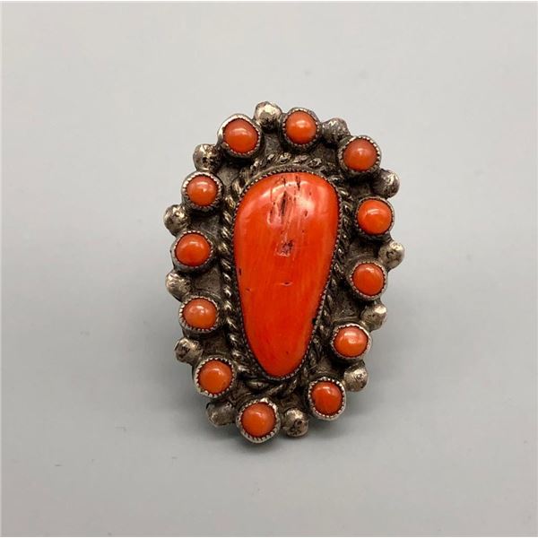 Beautiful Coral Cluster Ring