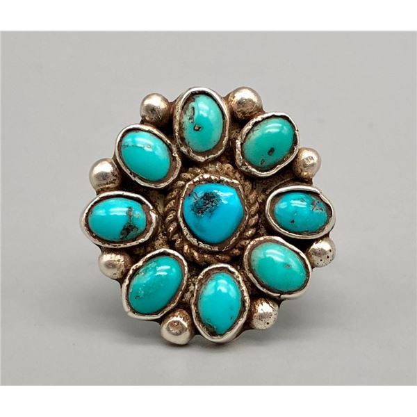 Nice Turquoise Cluster Ring