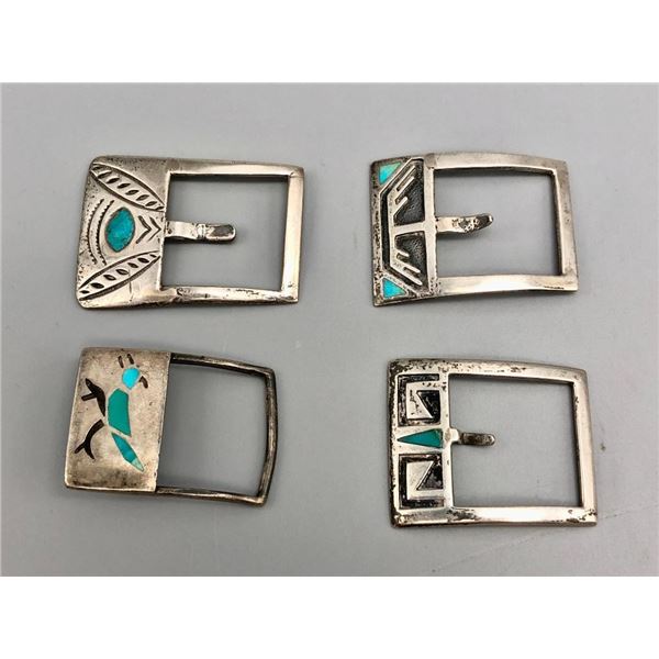 Group of Four Older Inlay Buckles