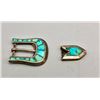 Image 4 : Older Turquoise Inlay Belt Buckle with Tip