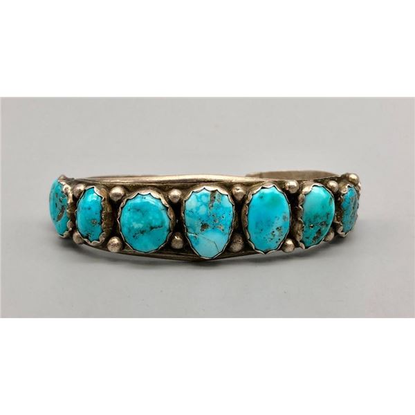 9 Stone Turquoise Cuff Bracelet