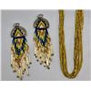Image 1 : 10 Strand Serpentine Necklace and Pair of Beaded Earrings