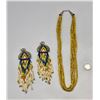 Image 2 : 10 Strand Serpentine Necklace and Pair of Beaded Earrings