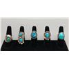 Image 1 : Five Vintage Turquoise Rings