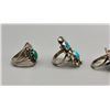 Image 5 : Five Vintage Turquoise Rings