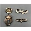 Image 6 : Group of Four Vintage Sterling Silver and Turquoise Pins