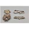 Image 8 : Group of Four Vintage Sterling Silver and Turquoise Pins