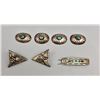 Image 1 : Group of Vintage Buttons Collar Tips and Barrette