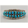 Image 1 : Sterling Silver and Turquoise Cluster Bracelet