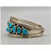 Image 4 : Sterling Silver and Turquoise Cluster Bracelet