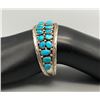 Image 8 : Sterling Silver and Turquoise Cluster Bracelet