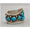 Image 2 : Navajo Turquoise Cluster Bracelet