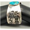 Image 10 : Hopi Turquoise and Sterling Silver Overlay Bracelet