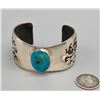 Image 8 : Hopi Turquoise and Sterling Silver Overlay Bracelet