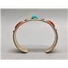 Image 6 : Fairly Early Tommy Singer Turquoise and Coral Bracelet