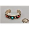 Image 7 : Fairly Early Tommy Singer Turquoise and Coral Bracelet
