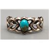 Image 1 : Vintage Sandcast Sterling Silver and Turquoise Bracelet