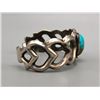 Image 2 : Vintage Sandcast Sterling Silver and Turquoise Bracelet