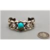 Image 6 : Vintage Sandcast Sterling Silver and Turquoise Bracelet