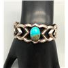 Image 7 : Vintage Sandcast Sterling Silver and Turquoise Bracelet