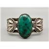 Image 1 : Hand Wrought Bracelet with Old Green Turquoise