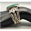 Image 8 : Hand Wrought Bracelet with Old Green Turquoise