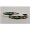 Image 1 : Two Old Sterling Silver and Turquoise Bracelets