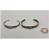 Image 6 : Two Old Sterling Silver and Turquoise Bracelets
