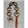 Image 2 : Sterling Silver Concho Belt on Brown Leather