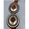 Image 4 : Sterling Silver Concho Belt on Brown Leather