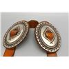 Image 5 : Sterling Silver Concho Belt on Brown Leather