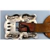 Image 8 : Sterling Silver Concho Belt on Brown Leather