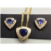 Image 1 : 14k Gold Diamond and Tanzanite Set