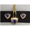 Image 2 : 14k Gold Diamond and Tanzanite Set