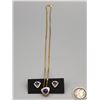 Image 6 : 14k Gold Diamond and Tanzanite Set
