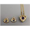 Image 7 : 14k Gold Diamond and Tanzanite Set