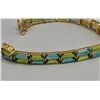 Image 7 : 14k Gold Topaz and Peridot Tennis Bracelet