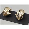 Image 10 : 14k Gold Diamond Sapphire and Ruby Earrings