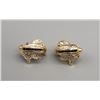Image 12 : 14k Gold Diamond Sapphire and Ruby Earrings