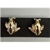 Image 8 : 14k Gold Diamond Sapphire and Ruby Earrings